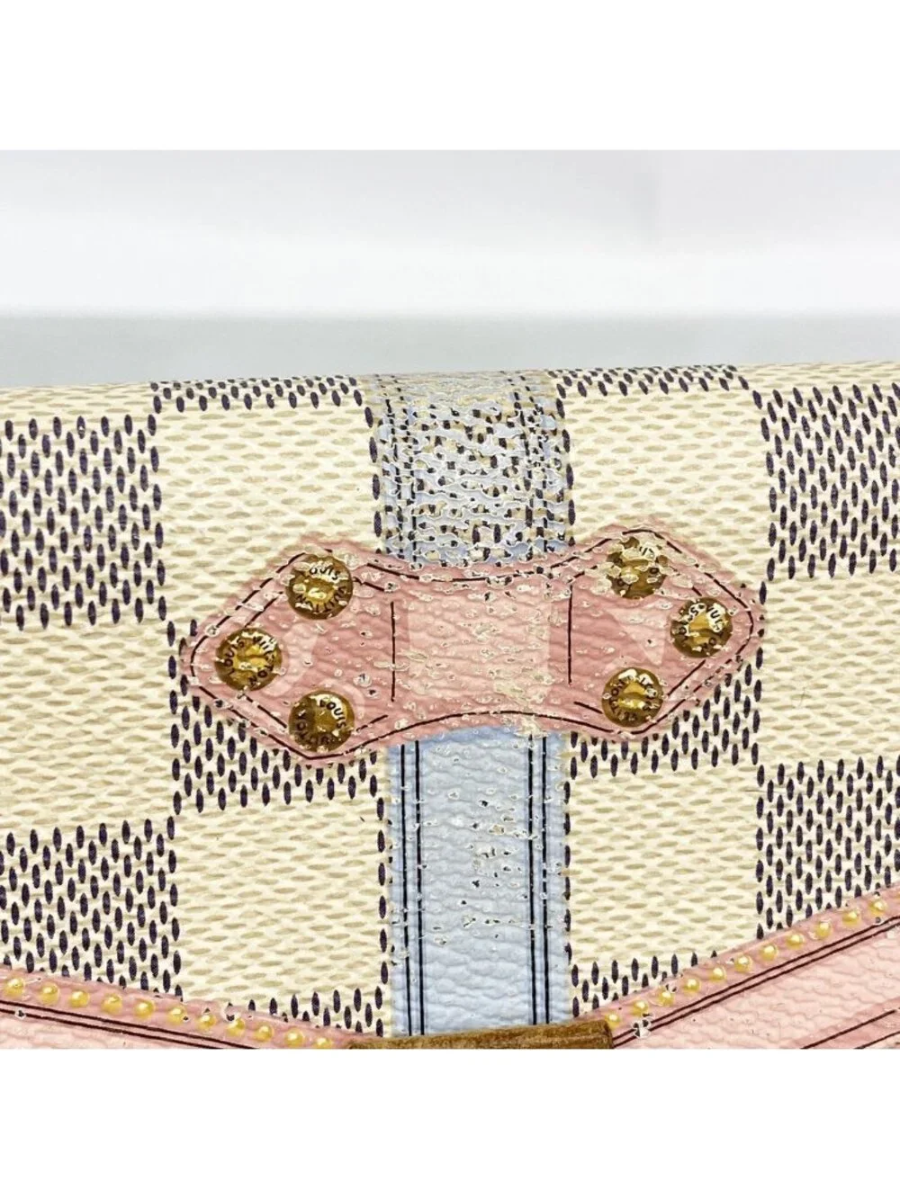 Louis Vuitton Wallet Damier Azur Summer Trunk Portefeuille Sarah White